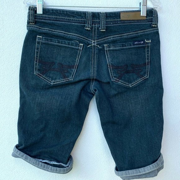 Seven 7 Women's Shorts Size 27 Denim Cuffed Zip Up - Picture 5 of 10